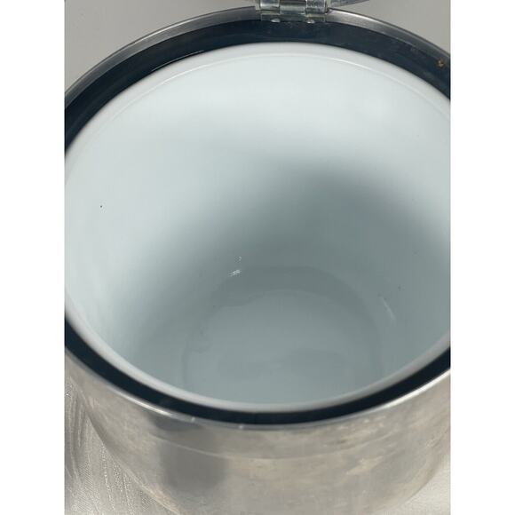 Vintage Ice Bucket Mid Century Modern Spun Aluminum Insulated - Picture 3 of 5